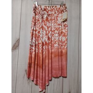 One World Skirt Ladies‎ 2x Orange Pull On Maxi